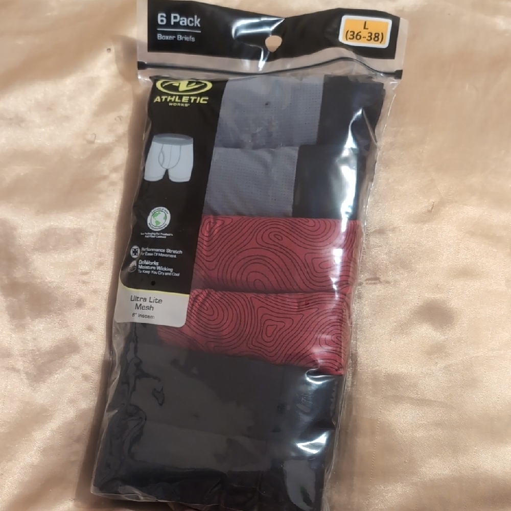Men's Boxer Briefs 6-Pack - Black, Red, Gray